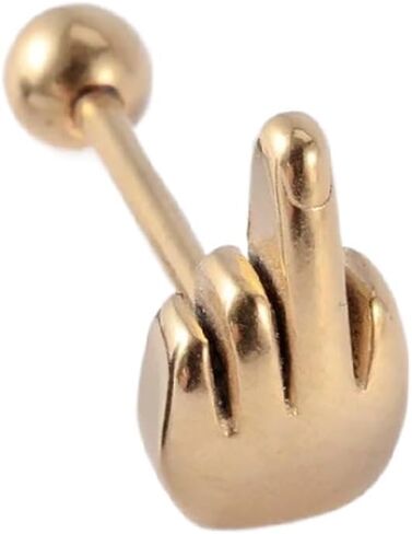 14G Finger Tongue Rings 316L Surgical Steel Tongue Barbell Statement Solid Color Middle Finger Tongue Studs Rings Cartilage Helix Earrings Tongue Piercing Jewelry in Kuwait