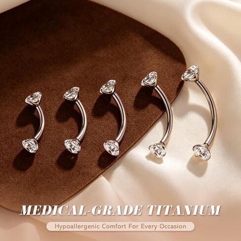 G23 Titanium Belly Button Ring for Sensitive Skin, 14G Internally Threaded Floating Navel Ring with CZ, Dainty Hypoallergenic Belly Piercing Jewelry for Women, 8-16MM in Kuwait