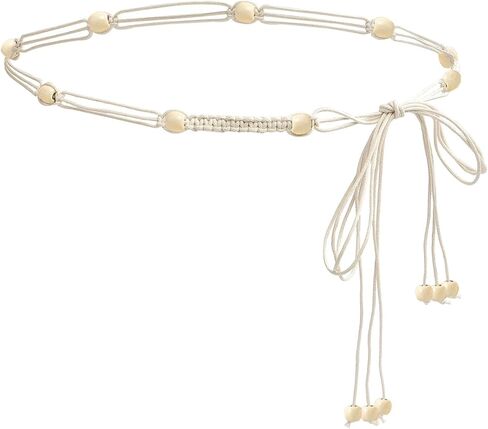LIMHOO Women's Boho Braided Belt Adjustable Beaded Rope Waist Belts for Dresses in Saudi Arabia