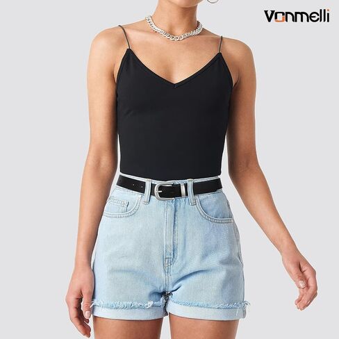 VONMELLI Women's Belt for Jean Pant, Women's Leather Belt for Dress with Silver/Gold Buckle in Kuwait