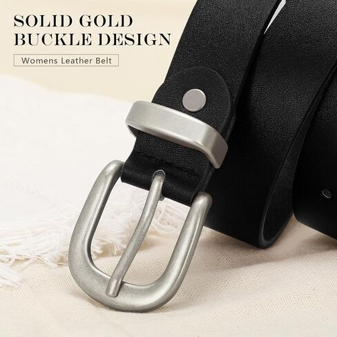 VONMELLI Women's Belt for Jean Pant, Women's Leather Belt for Dress with Silver/Gold Buckle in Kuwait