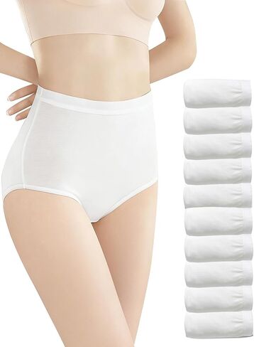 DingLu Disposable Underwear for Women High Waisted Briefs Soft Breathable Panties for Travel Regular Use 10 Pack in Saudi Arabia