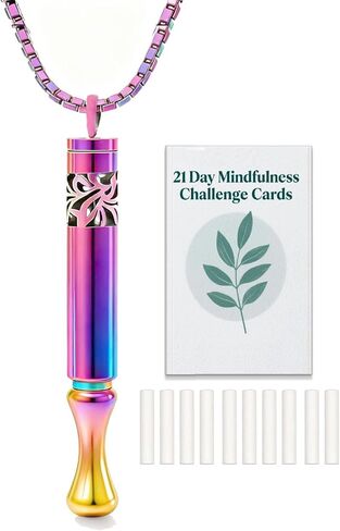 Stainless Steel Mindfulness Breathing Necklace & Essential Oil Diffuser for Women Men 2-in-1 Breathe Free Necklace Tool for Inner Balance, Relaxation and Meditation in Saudi Arabia