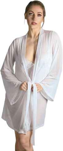 Women's Mesh Charlotte Robe with Kimono-Style Sleeves in Saudi Arabia