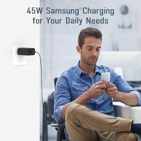 45W Super Fast Charger Type C 10ft, USB C Wall Charging and Android Phone Charger Cable for Samsung Galaxy S25/S25 Ultra/S25+/S24 Ultra/S24 Plus/S24+/S23 Ultra/S23+/S22 Ultra/S22 Plus/Note 20,2 Pack in Kuwait