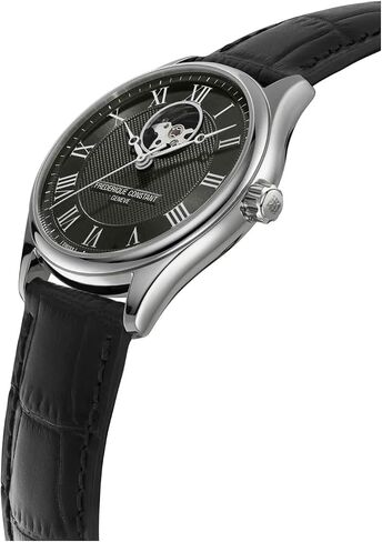 Frederique Constant Men's Automatic Classics, 40mm Silver-Tone Stainless Steel Case with a Black Leather Strap and a Green Heart Beat Dial (Style: FC-310MCK5B6) in Saudi Arabia