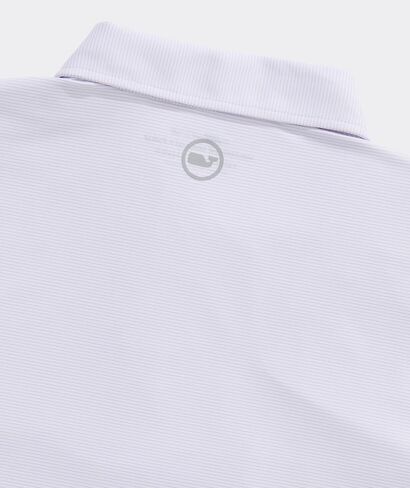 Vineyard Vines St. Jean Stripe Sankaty Performance Polo، قبعة بيضاء/ليلك، L in Kuwait