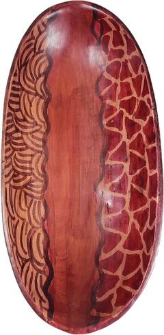 Hand-Carved Wooden Animal Print Bowl: Artisan Animal Trinket Dish, Ring Tray & Jewelry Organizer (Giraffe, 8x5 Inch) in Saudi Arabia