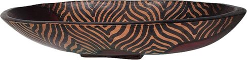 Hand-Carved Wooden Animal Print Bowl: Artisan Animal Trinket Dish, Ring Tray & Jewelry Organizer (Giraffe, 8x5 Inch) in Saudi Arabia