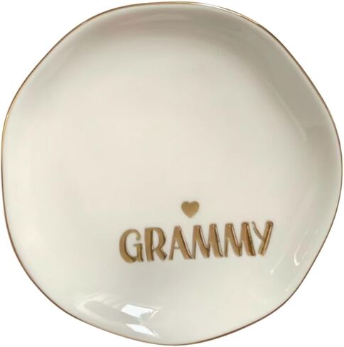InnoBeta Grammy Gifts for Grandma, Ceramic Ring Dish 4.75", Handcrafted Jewelry Tray, Decorative Trinket Dish for Rings Earrings Necklaces, Birthday & Mother’s Day Gift in Kuwait