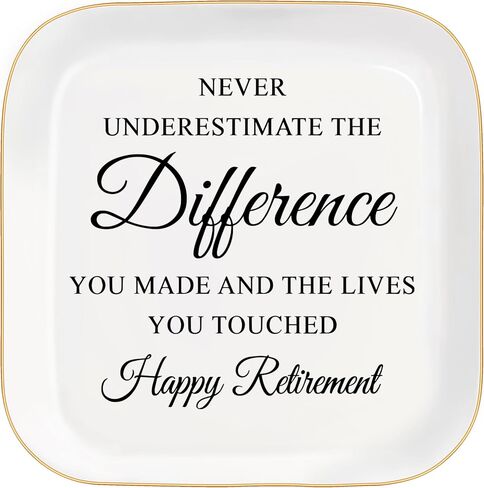 Retirement Ceramic Ring Jewelry Tray Gifts for Women, Thank You Appreciation gifts for Teacher Nurse, Going Away Gift Retirement Gift for Coworker Boss (Happy Retirement) in Saudi Arabia