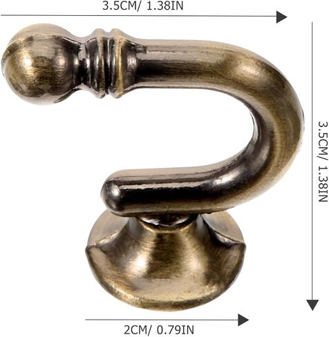 GARVALON Vintage Zinc Alloy Curtain Holdback Hooks, E-Shaped Round Head Wall Mounted Drapery Tiebacks for Living Room and Bedroom, Antique Bronze Finish, 1 Pair Window Curtain Holders in Saudi Arabia