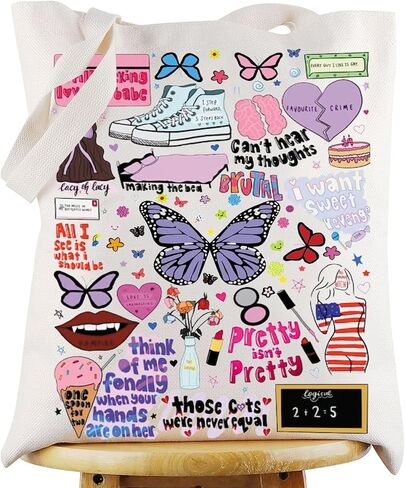 G2TUP Canvas Tote Bag with Song Lyrics - Fan Gift for Singer Concerts in Kuwait