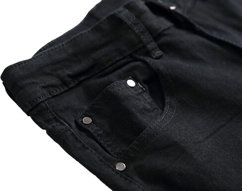 Men's Skinny Slim Fit Stretch Ripped Distressed Destroyed Jeans Denim Pants in Saudi Arabia