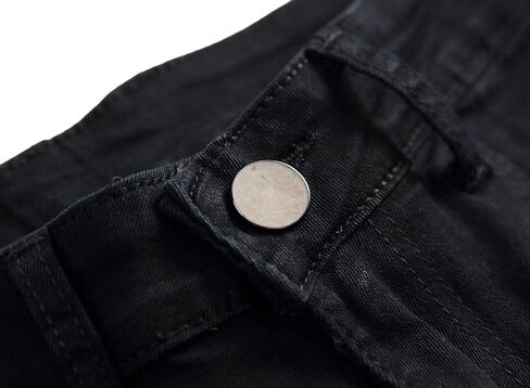 Men's Skinny Slim Fit Stretch Ripped Distressed Destroyed Jeans Denim Pants in Saudi Arabia