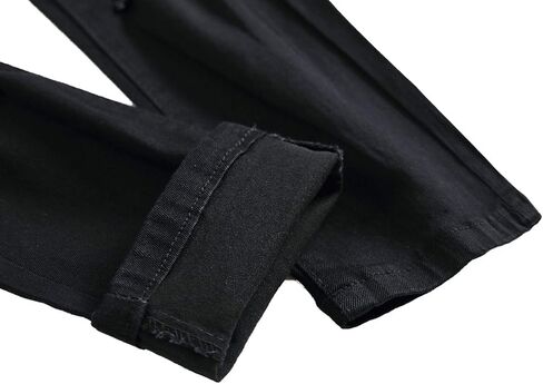 Men's Skinny Slim Fit Stretch Ripped Distressed Destroyed Jeans Denim Pants in Saudi Arabia
