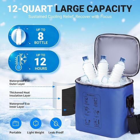 Cold Therapy Machine - Programmable Ice Machine for Knee After Surgery with Quiet Pump & Continuous Cold Flow, Portable Ice Therapy System for ACL, Meniscus & Knee Replacement, Cryotherapy Pain Relief in Saudi Arabia