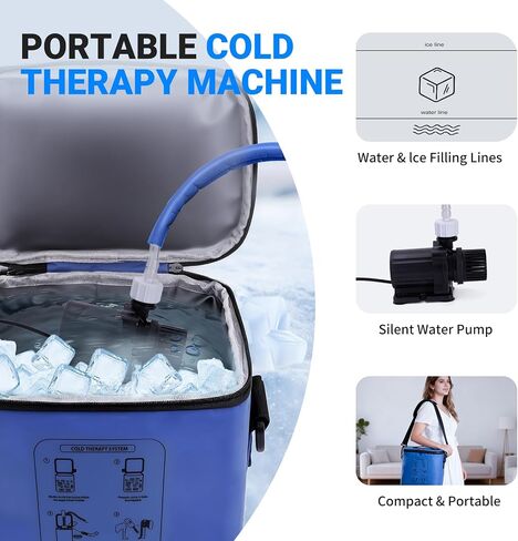 Cold Therapy Machine - Programmable Ice Machine for Knee After Surgery with Quiet Pump & Continuous Cold Flow, Portable Ice Therapy System for ACL, Meniscus & Knee Replacement, Cryotherapy Pain Relief in Saudi Arabia