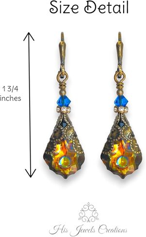 HisJewelsCreations Vintage Austrian Crystal Earrings & Necklace Set Bundle in Saudi Arabia