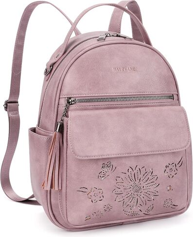 Mini PU Leather Backpack Purse for Women, Lightweight Sunflower Anti-theft Convertible Daypack Brown in Saudi Arabia