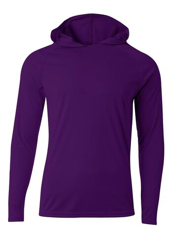 A4 NB3409 Youth Cooling Lightweight Hoodie Performance Long Sleeve Hooded Tee - Purple 2011 - Small in Kuwait
