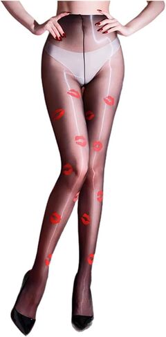PPX Lip Print Tights for Women with Designs Patterned Pantyhose Sheer Stockings in Saudi Arabia