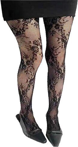 Mrotrida Women's Lace Floral Pattern Tights Stockings Retro Rose Hollow Flowers Mesh Fishnet Leggings in Saudi Arabia