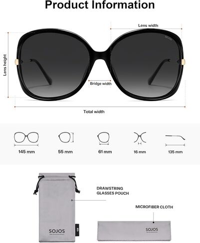 SOJOS 2026 Oversized Butterfly Sunglasses for Women with Gold Arms,Beach Sun UV Protection Shades in Kuwait