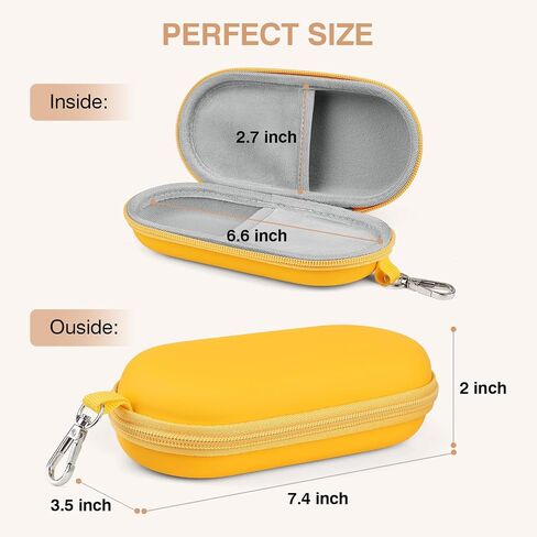 Marvolia Double Eyeglasses Case Hard Shell Dual Glasses Case with Clip & Zipper Closure Travel Sunglasses Organizer in Saudi Arabia
