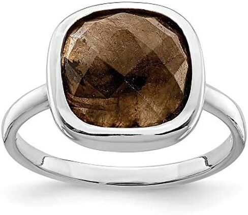 Sterling Silver Rhodium Plated Brown Cubic Zirconia Ring Multiple Sizes Ring Size 6 in Kuwait