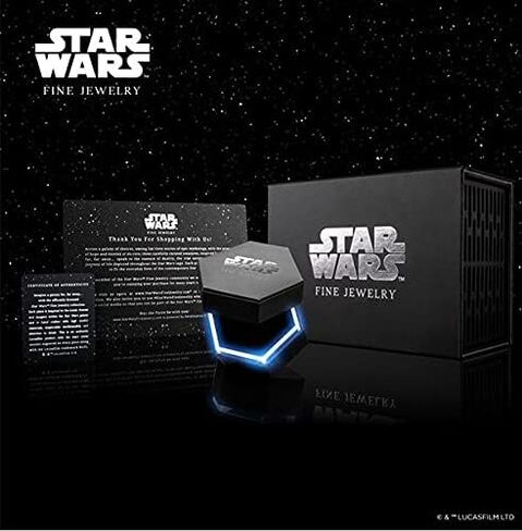 Jewelili Star Wars™ Fine Jewelry Ahsoka Tano™ Ring for Women | Silver & 10K Rose Gold Band | 1/4 Cttw White Diamonds | Star Wars Gifts for Women | Jewelry with Gift Box in Kuwait