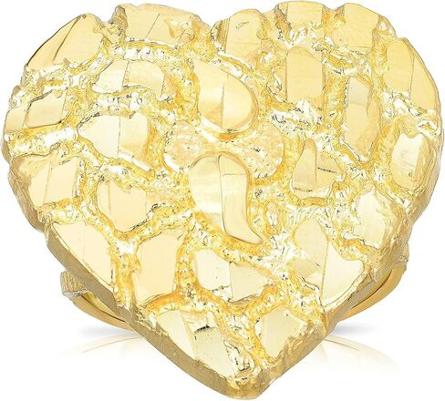 Floreo 10k Yellow Gold Small or Large Heart Nugget Ring in Kuwait