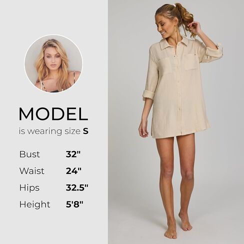 Nicole Miller Swimsuit Coverup for Women - Lightweight Long Sleeve Button Down Shirt Dress Beach Cover Up Top Beachwear in Saudi Arabia