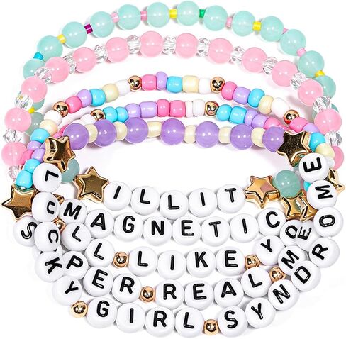 AICase for illit Merch Gifts مستوحاة من الأساور، 5 قطع قابلة للتكديس ومطاطة مطرزة، أساور الصداقة، ألبوم الزي، ملصق من الفينيل، ملصق هدايا لعيد ميلاد المعجبين in Kuwait