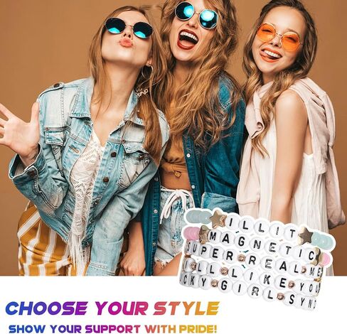 AICase for illit Merch Gifts مستوحاة من الأساور، 5 قطع قابلة للتكديس ومطاطة مطرزة، أساور الصداقة، ألبوم الزي، ملصق من الفينيل، ملصق هدايا لعيد ميلاد المعجبين in Kuwait