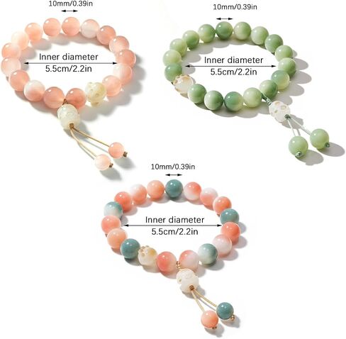 LIYAPEI 3Pcs Lucky Cat Crystal Bracelet Set for Women Cute Kawaii Cat Paw Beaded Stretch Bracelets Good Luck Protection Jewelry Gift for Friends in Saudi Arabia