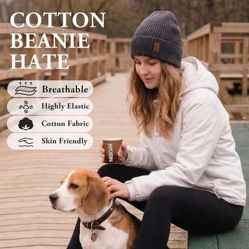 HandZest Ribbed Knit Beanie Men Women, Lightweight Breathable Spring Fall Soft Stretchy Daily Outdoor Skull Cap, One Size in Kuwait