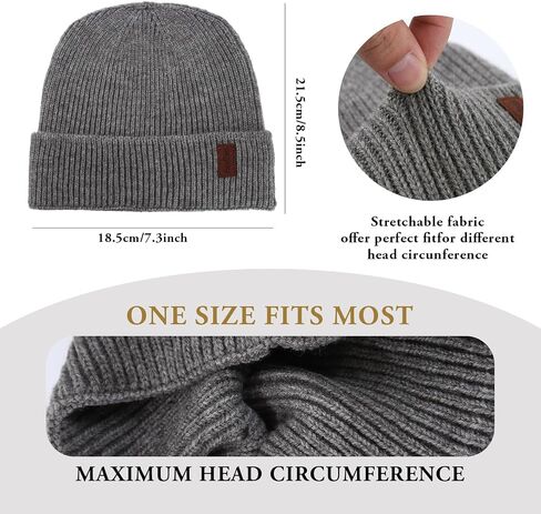 HandZest Ribbed Knit Beanie Men Women, Lightweight Breathable Spring Fall Soft Stretchy Daily Outdoor Skull Cap, One Size in Kuwait