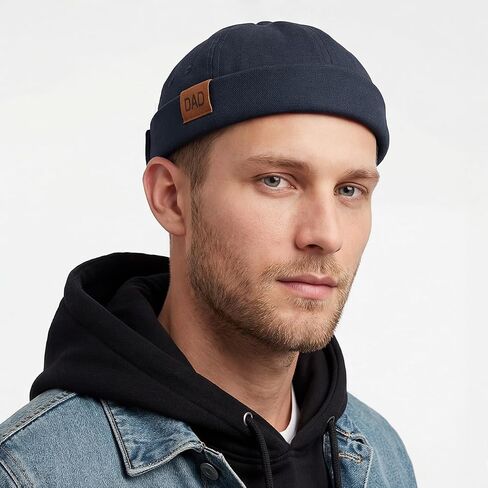 Initlove Mens Brimless Docker Hat Vintage Sailor Hat Skullcap Beanie Cap in Kuwait