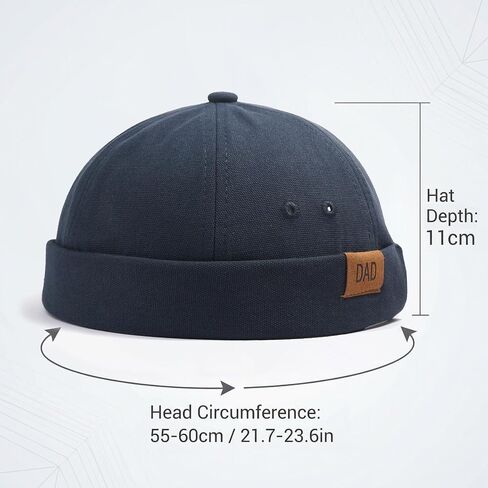 Initlove Mens Brimless Docker Hat Vintage Sailor Hat Skullcap Beanie Cap in Kuwait