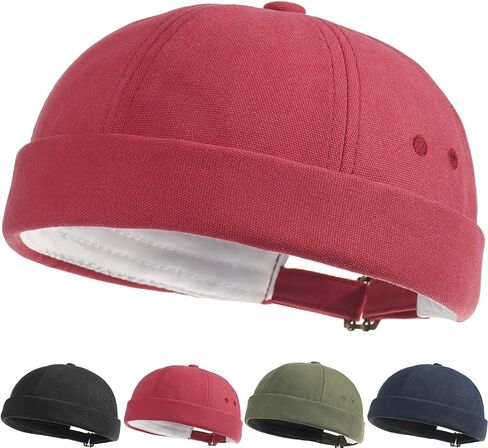 Initlove Mens Brimless Docker Hat Vintage Sailor Hat Skullcap Beanie Cap in Kuwait