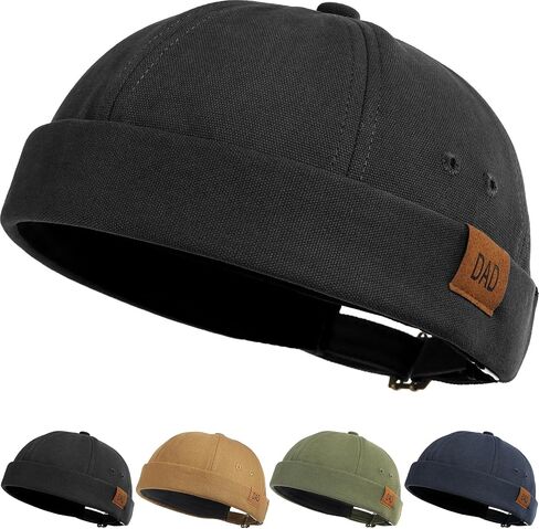 Initlove Mens Brimless Docker Hat Vintage Sailor Hat Skullcap Beanie Cap in Kuwait