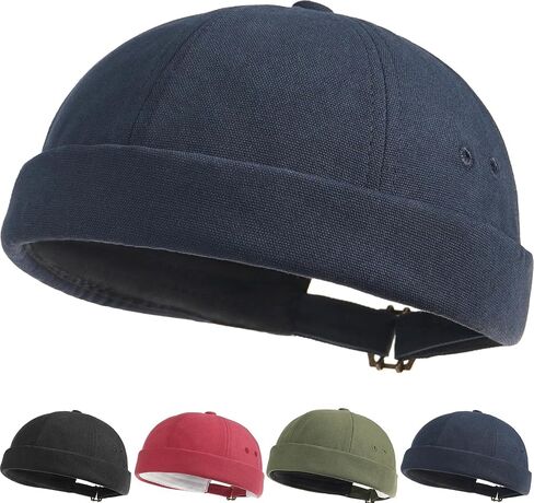Initlove Mens Brimless Docker Hat Vintage Sailor Hat Skullcap Beanie Cap in Kuwait
