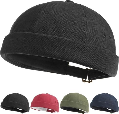 Initlove Mens Brimless Docker Hat Vintage Sailor Hat Skullcap Beanie Cap in Kuwait
