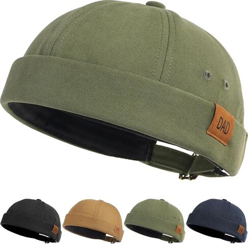 Initlove Mens Brimless Docker Hat Vintage Sailor Hat Skullcap Beanie Cap in Kuwait