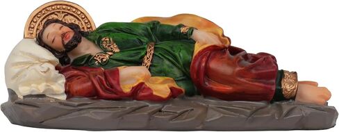 Cannan San Jose Dormido 5" x 1.5" Angel Le Habla a José en Sueños para Guiarlo Resin Catholic Home Figure Sleeping St. Joseph with a Small Hole in Pillow for Petitions in Saudi Arabia