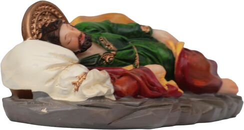 Cannan San Jose Dormido 5" x 1.5" Angel Le Habla a José en Sueños para Guiarlo Resin Catholic Home Figure Sleeping St. Joseph with a Small Hole in Pillow for Petitions in Saudi Arabia