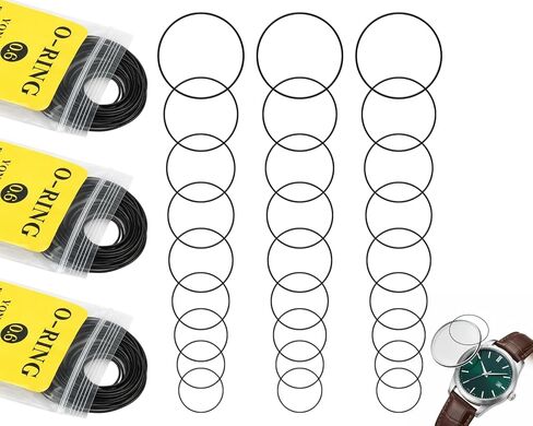 84 Pcs O Ring Watch Gasket 0.6 13-40mm Watch Gasket Replacement Set Rubber O Ring Kit Watch Back Seal (3 Packs) in Saudi Arabia