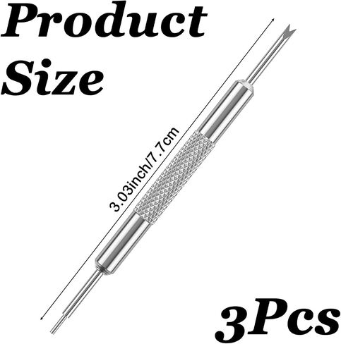 Mabor 3 Pack Stainless Steel Spring Bar Tool Double-Ended Watch Band Removal Link Kit Pin Resizing Repair Fix Sizing Adjustment Remover Accessories for Wristwatch Strap Replacement 3.03 Inch in Kuwait