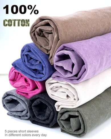 Men Oversized T-Shirts Vintage Acid Wash Shirts Cotton Baggy Top Short Sleeve Gym Tees in Saudi Arabia